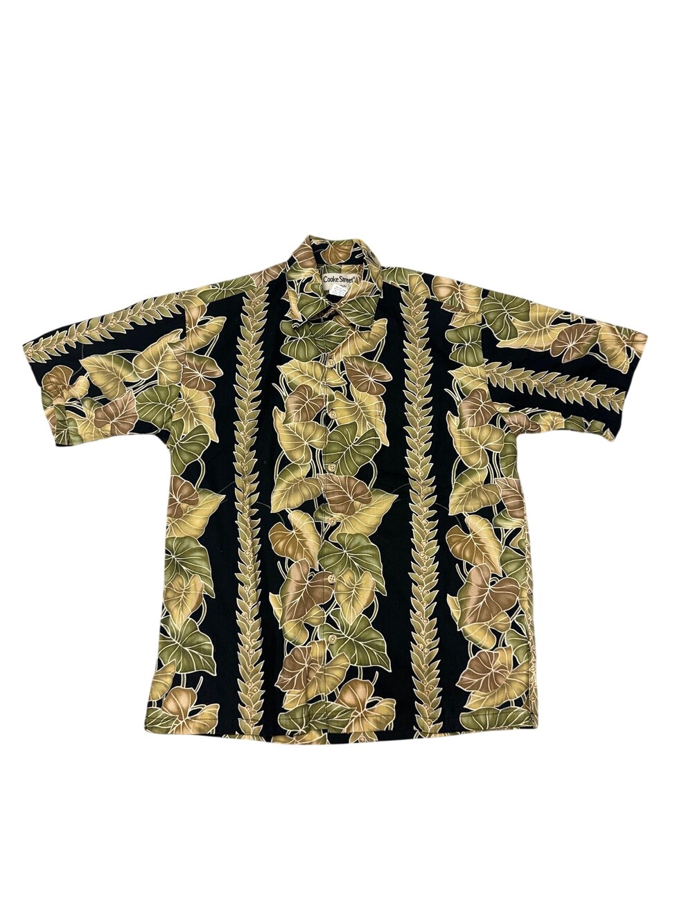 Cooke Street Shirt Mens Small Black Hawaiian Short Sleeve Button Up Vintage 90s